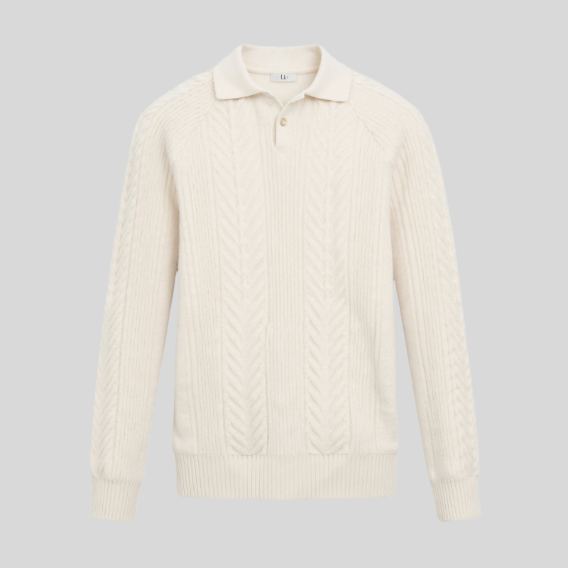 LIO | Knit Long Sleeve Golf Polo Sweater