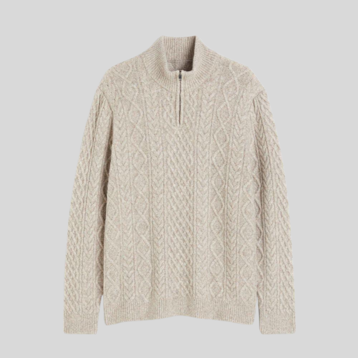LIO | Quater Zip Patterned Warm Pullover